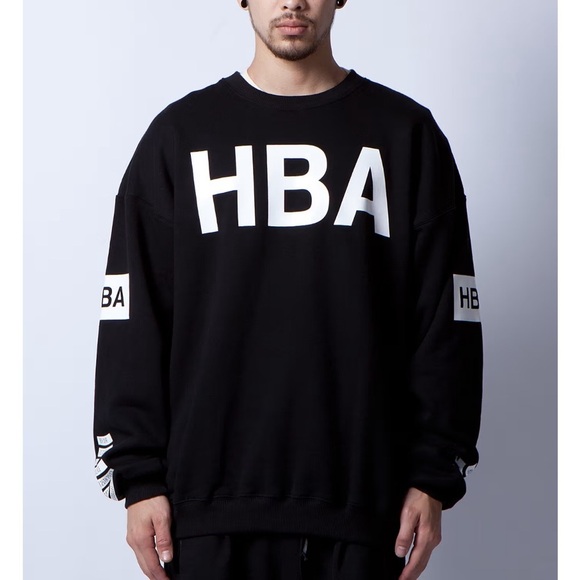 Hood By Air HBA Black Target Pattern Crewneck Sweatshirt - Picture 1 of 13